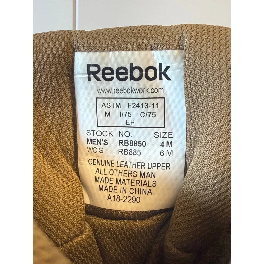 Reebok Work RB8850 Dauntless Tactical Side Zip Boots Coyote Tan Mens 4 Womens 6